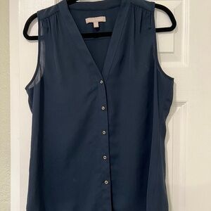 Banana Republic -  Navy Blue Button-down Sleeveless Top